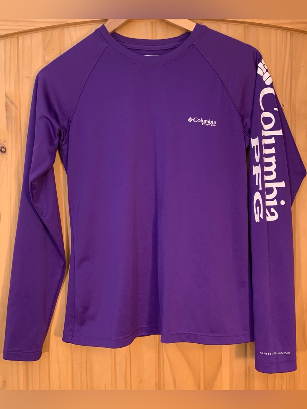 Columbia Women’s XS Purple Long-Sleeve PFG Performance Shirt Omni-Shade